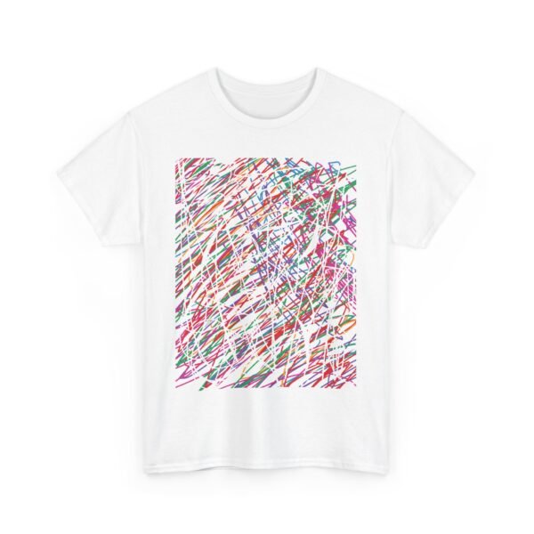 Abstract Lines Art T-Shirt - Colorful Geometric Design Tee, Vibrant Graphic Shirt, Unique Artist Top, Creative Style Fashion, Unisex Cotton - Image 4