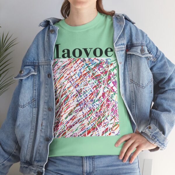 Abstract Color Lines Unisex Tee- Heavy cotton - Image 9