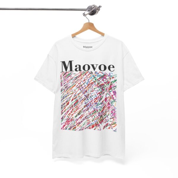 Abstract Color Lines Unisex Tee- Heavy cotton - Image 3