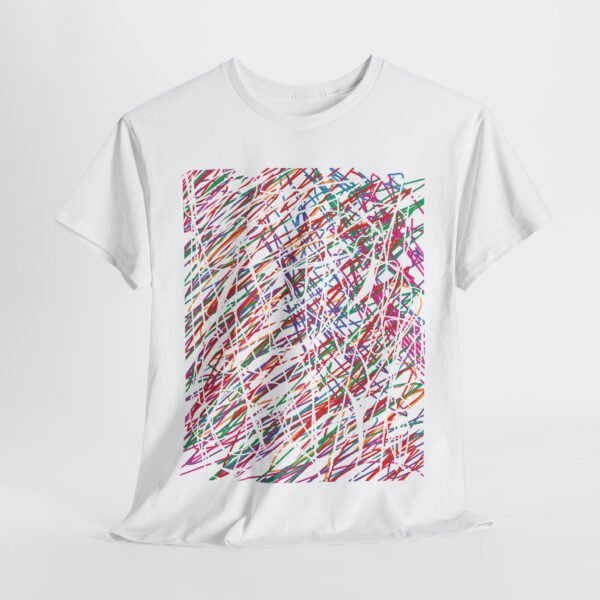 Abstract Lines Art T-Shirt - Colorful Geometric Design Tee, Vibrant Graphic Shirt, Unique Artist Top, Creative Style Fashion, Unisex Cotton