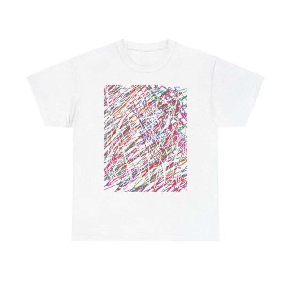 Abstract Lines Art T-Shirt - Colorful Geometric Design Tee, Vibrant Graphic Shirt, Unique Artist Top, Creative Style Fashion, Unisex Cotton - Image 7