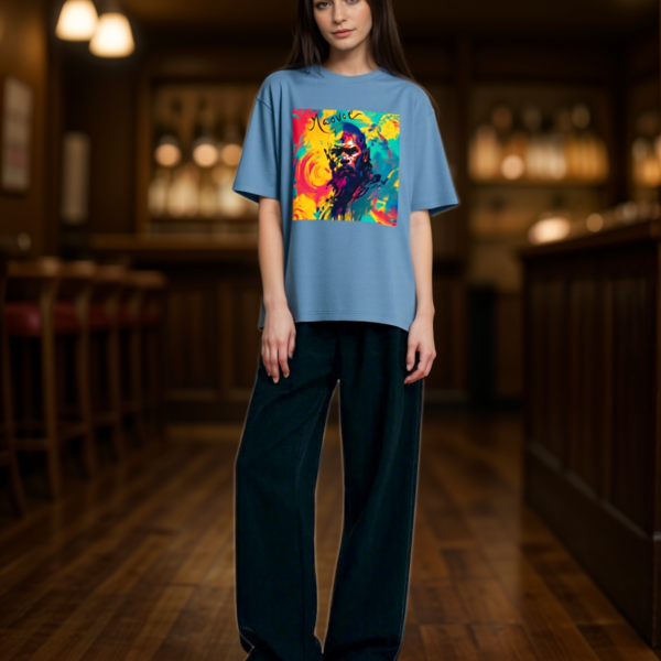 Maovoe Abstract Warrior Tee – Bold Artistic Streetwear Shirt | Heavyweight Cotton Urban T-Shirt