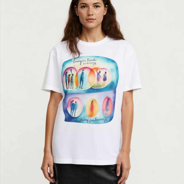 Abstract Social Bubbles Tee – Unisex Oversized Boxy T-Shirt | Dreamy Pastel Art Graphic Shirt