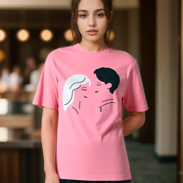 Love Silhouette T-Shirt – Minimalist Couple Design | Unisex Cotton Crew Tee | Romantic Graphic Tee