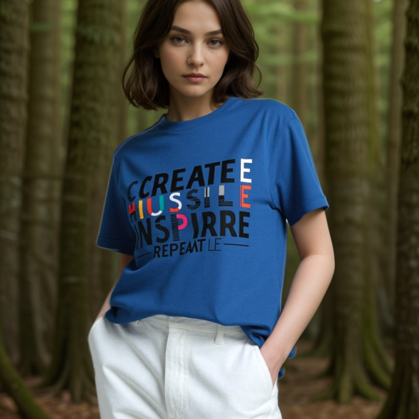Create Hustle Inspire Repeat Statement Tee – Motivational Unisex Heavyweight Tee | Entrepreneur Apparel