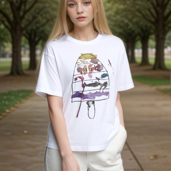 Abstract Popsicle Art Tee Unisex Oversized Boxy T Shirt Watercolor Style